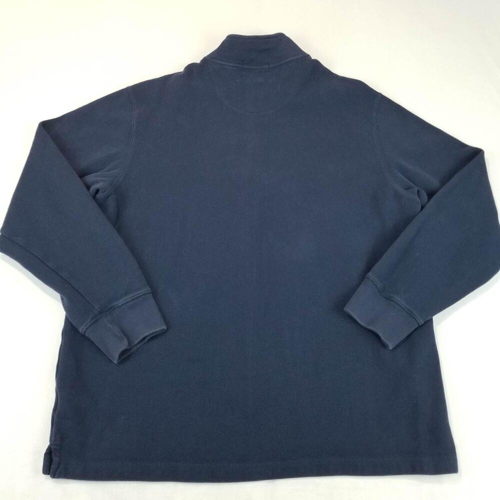 Eddie Bauer Sweater Mens XLT Blue 1/4 Zip Mock Neck Cotton Pullover Tall Casual - Picture 3 of 12